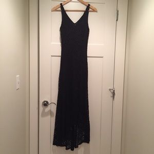 Black high-low lace dress